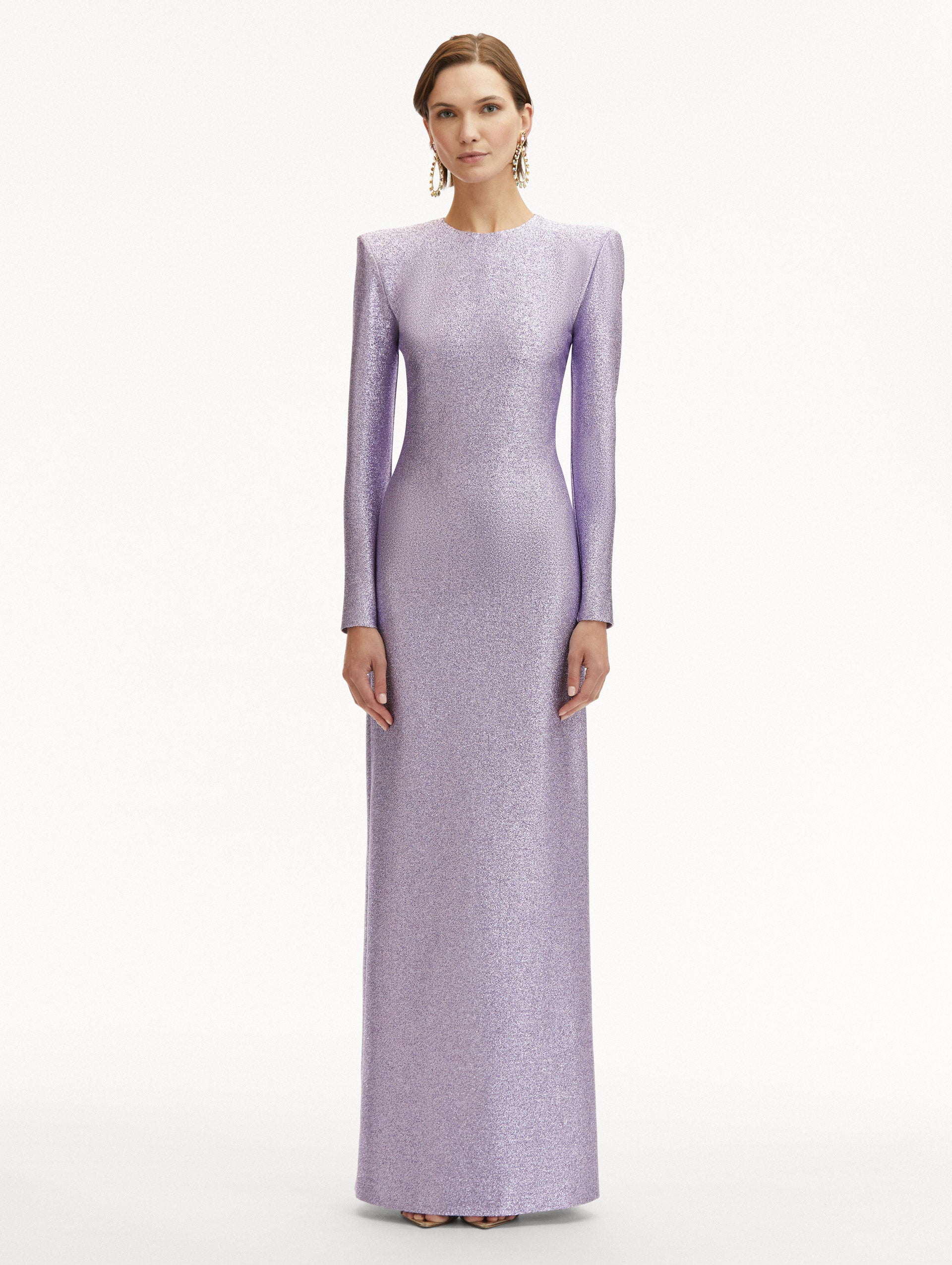 Elegant Lamé Column Gown for Women - Formal Evening Dress for Prom, Gala & Special Occasions
