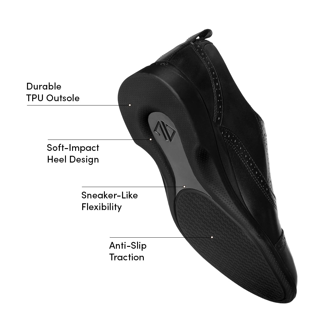 Premium Cap Toe Oxford Dress Shoes for Men - Classic Obsidian Black Leather - Perfect for Business, Weddings & Formal Events