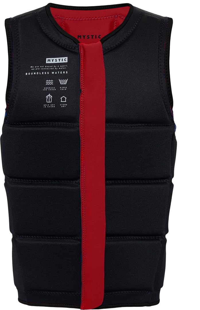 Mystic Men's Front Zip Wake Impact Vest 35005.240215 - Red - Water Sports Safety Gear for Wakeboarding & Waterskiing