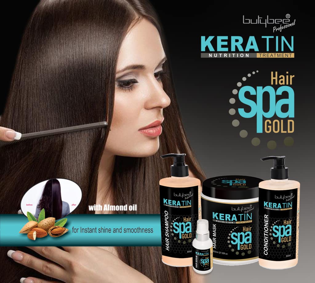 Butybee Professional Keratin Hair Serum with Walnut Oil - 50ml Hair Treatment for Shiny, Smooth & Frizz-Free Hair - Perfect for Daily Use, Salon Styling & Hair Spa Treatments