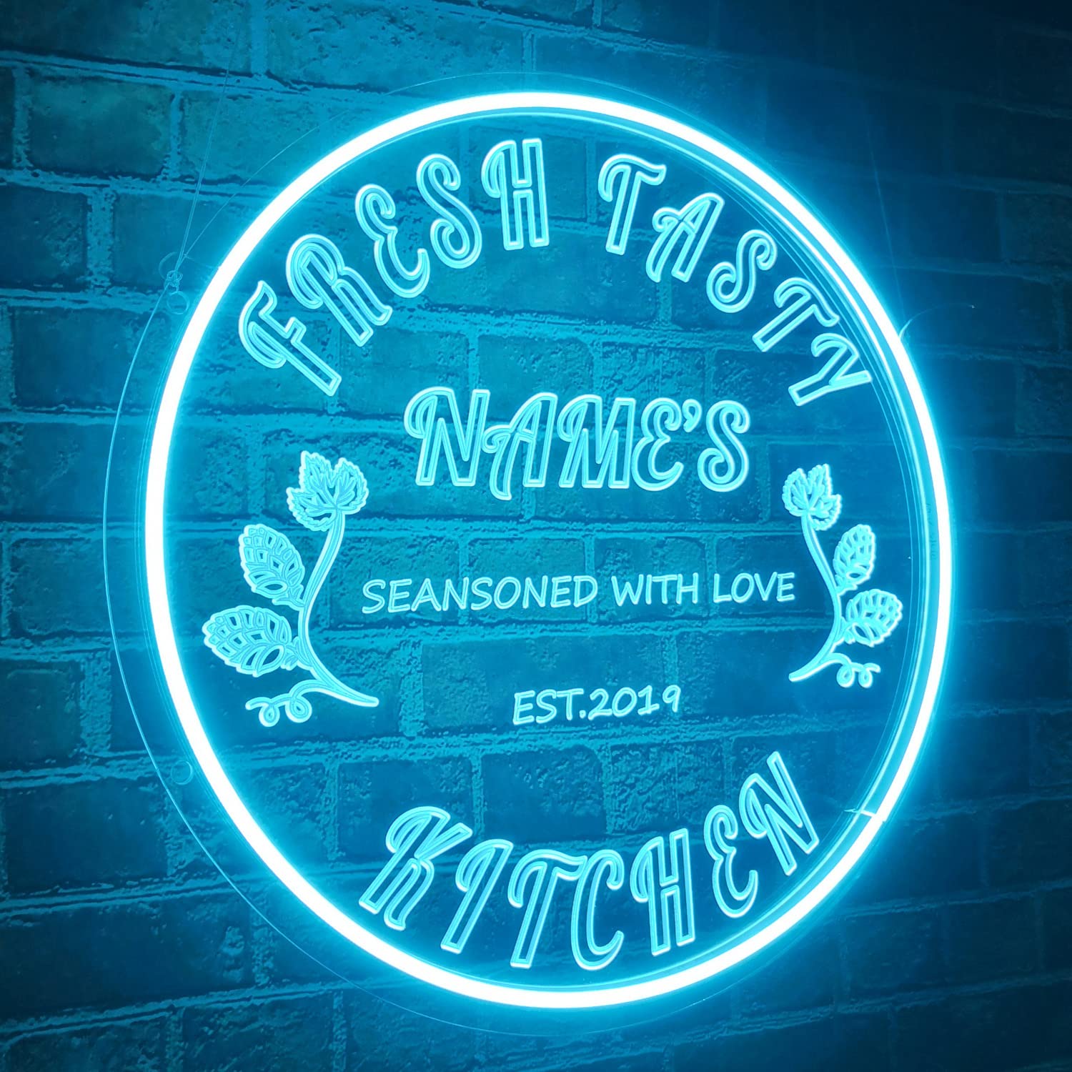 Custom Acrylic Kitchen Neon Light Sign - Personalized Name Wall Decor Art - 16