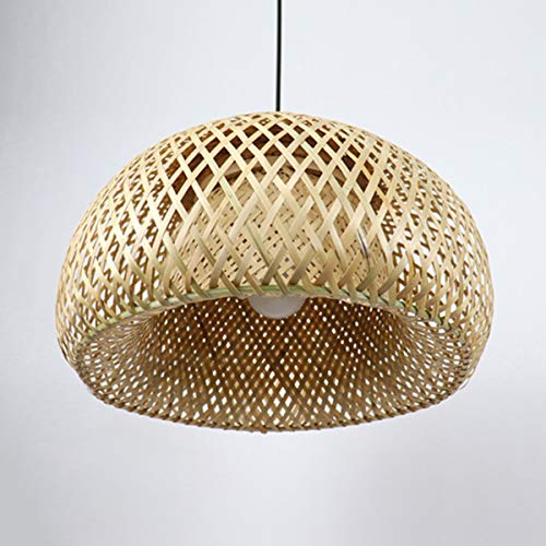 LITFAD Double-Decker Bamboo Pendant Light - 12