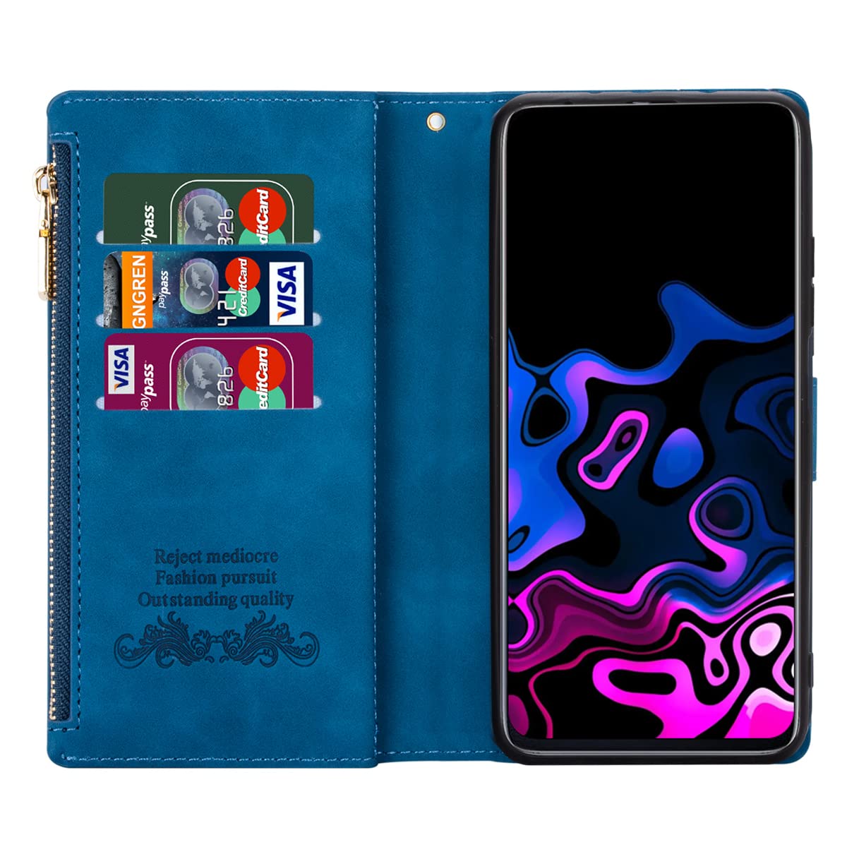 Premium Genuine Leather Magnetic Flip Wallet Case for iPhone 13 (6.1