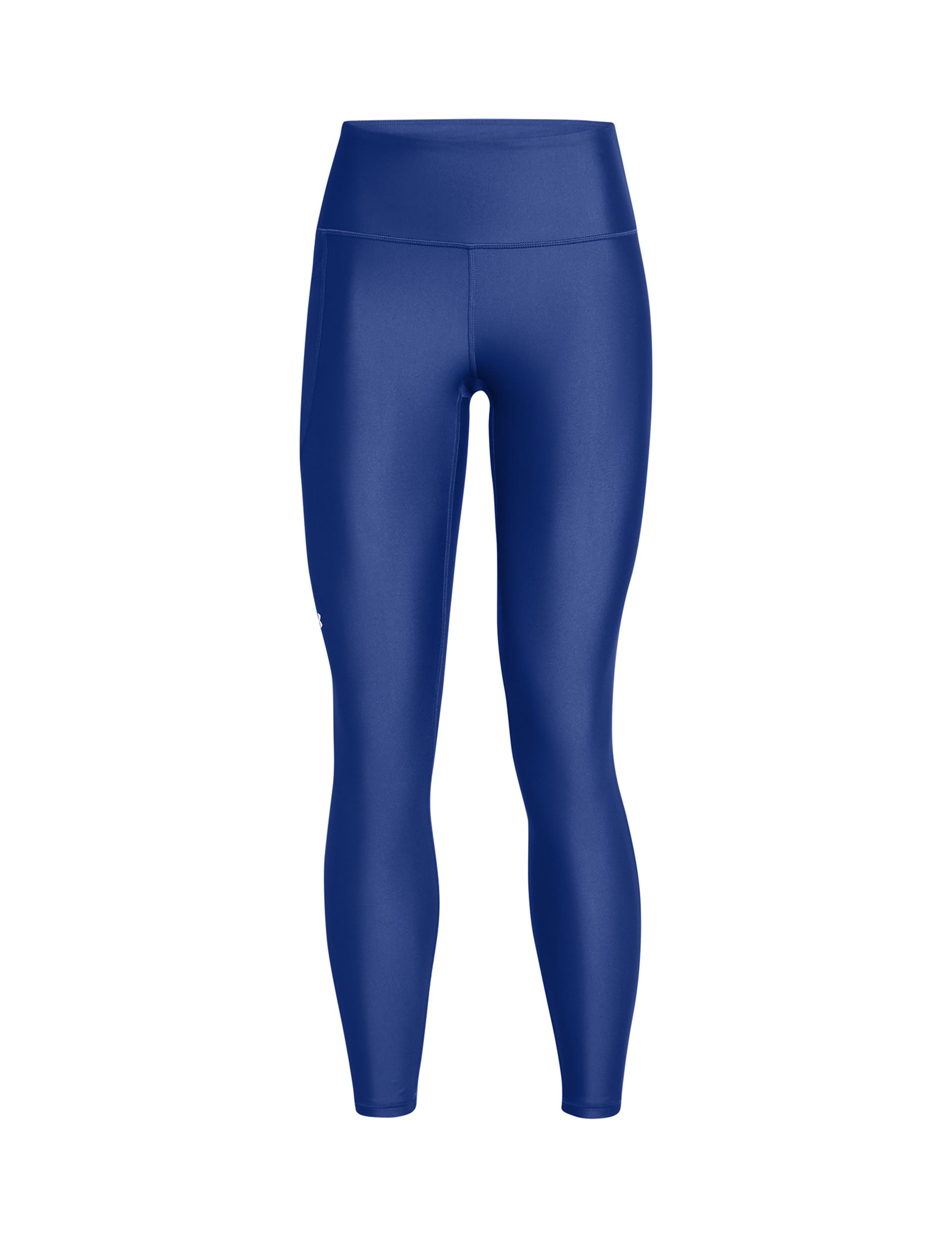 HeatGear No-Slip Waistband Full-Length Leggings for Women - Tech Blue/White - High-Performance Workout & Yoga Pants for Gym & Active Lifestyle