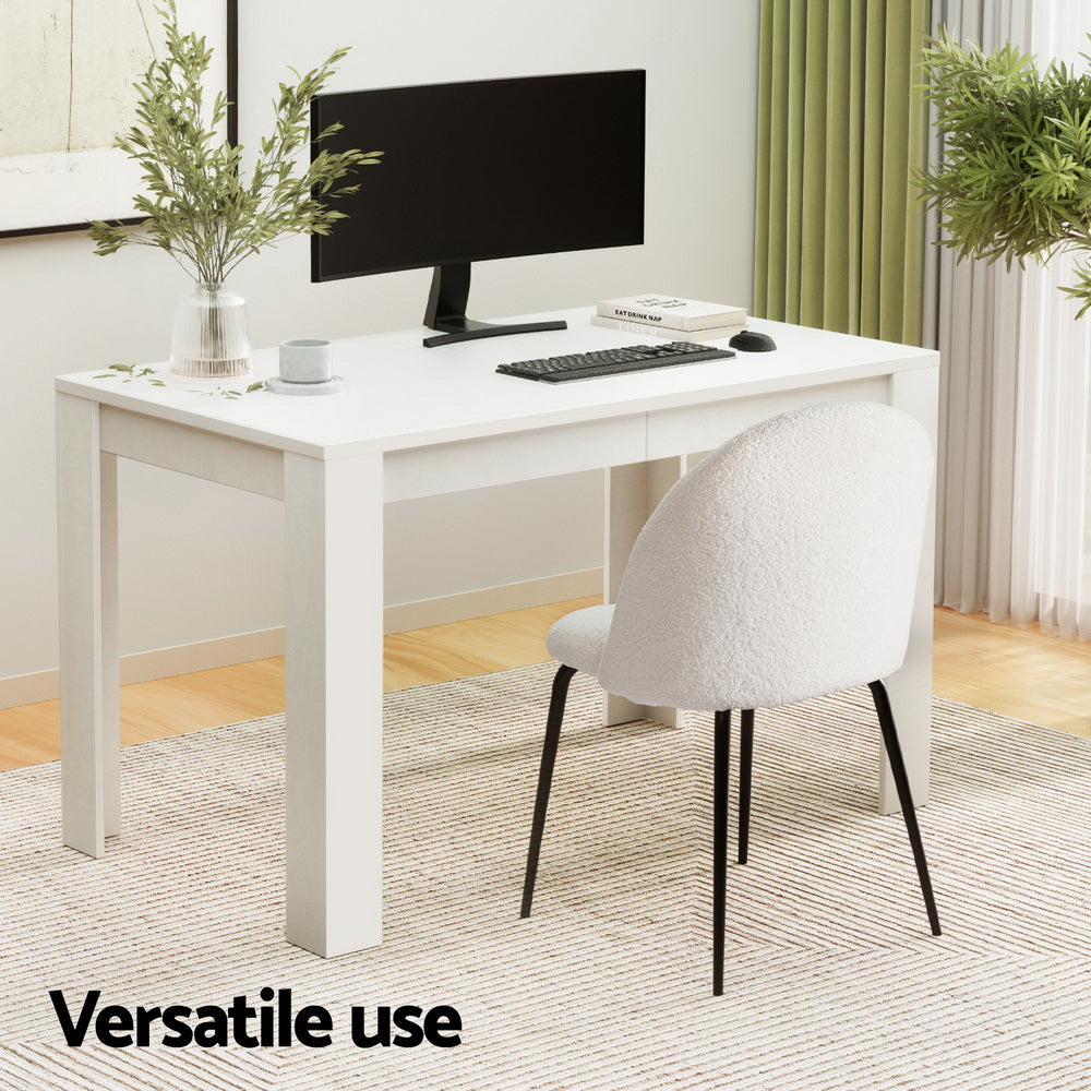Artiss 5-Piece White Sherpa Dining Table Set with 4 Chairs - Modern Kitchen & Dining Room Furniture for Small Spaces, Breakfast Nook, and Apartment Living
