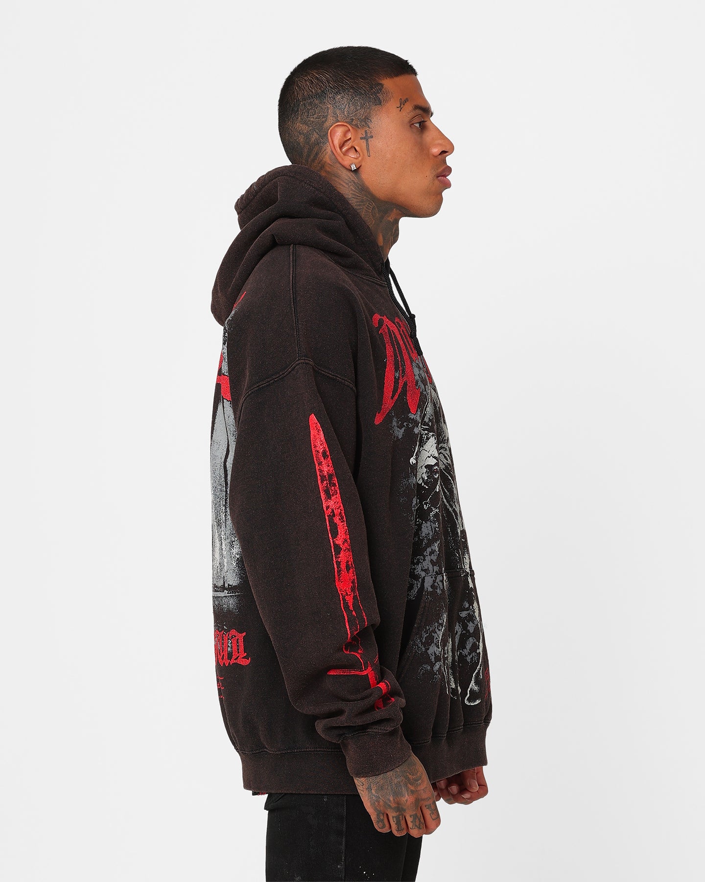 Vintage Lord of the Rings Nazgul Hoodie - Distressed Black Wash | American Thrift | Perfect for Fantasy Fans & Movie Night Outfits