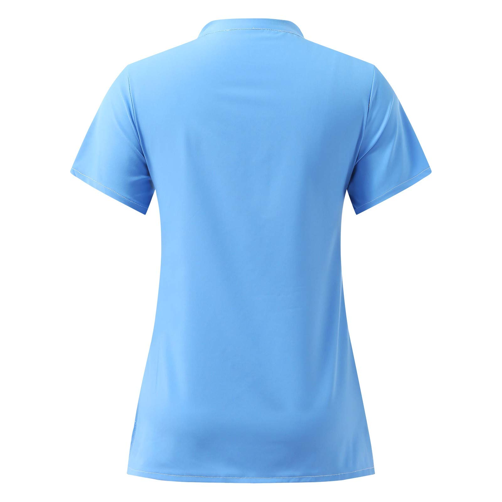 KAIXINDAJ Women's Nursing Work Tops - Short Sleeve V-Neck Button Down Blouse for Professional Uniform | Comfortable & Stylish T-Shirts for Healthcare Workers, Maternity Wear & Office Attire