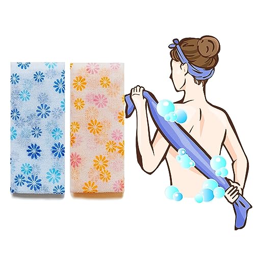 NOPIGO Exfoliating Body Wash Cloths - Reusable Bath Loofah for All Skin Types (Blue) | Gentle Exfoliation for Smooth Skin - Perfect for Shower, Spa & Travel