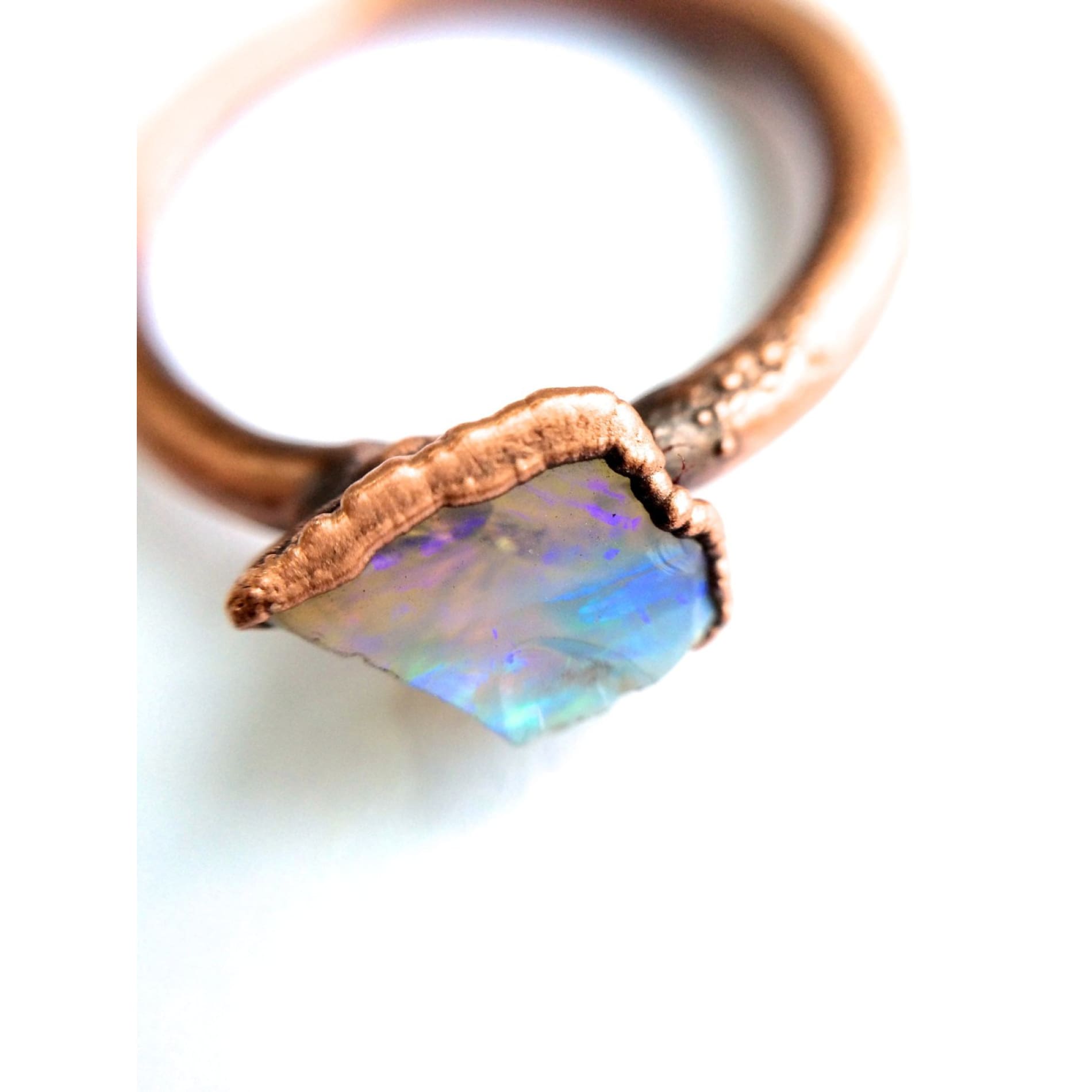 Natural Raw Opal Ring for Women - Genuine Opal Jewelry for Everyday Wear & Special Occasions