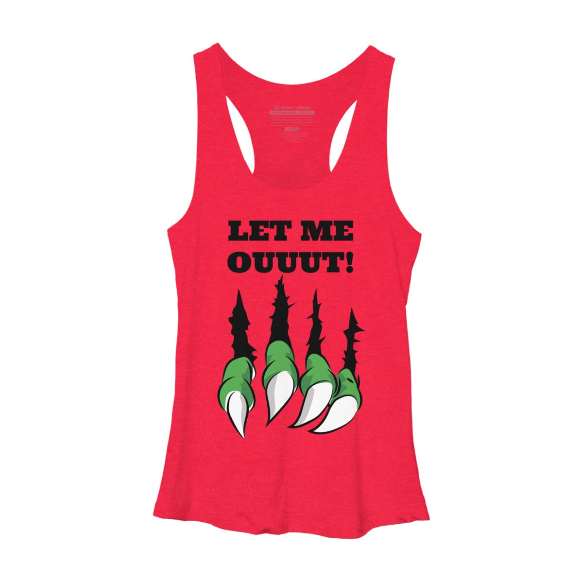 ArtStyleAlice Women's Let The Monster Out Graphic Racerback Tank Top - Soft Cotton Workout Shirt for Yoga, Gym & Casual Wear