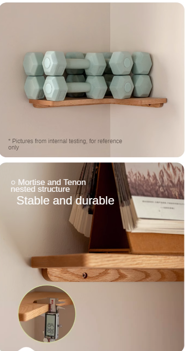 Solid Oak, Cherry & Black Walnut Wood Corner Bookshelf - Rustic Floating Shelf for Living Room, Bedroom, Office Storage & Display