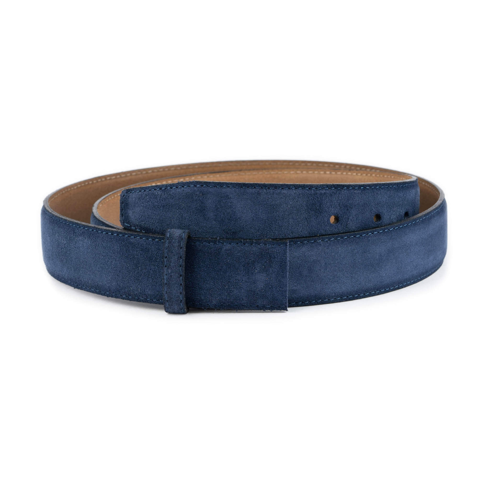 3.5 cm Blue Suede Leather Replacement Belt Strap for Dunhill Buckles - Perfect for Dress Pants, Suits & Formal Occasions