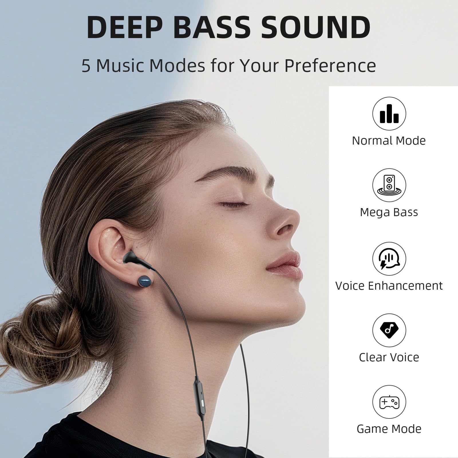 USB C Wired Headphones with Microphone & Voice Changer - Deep Bass Noise Canceling Type-C Earbuds for iPhone 16/15 Pro Max/Plus, iPad, Galaxy S24 Ultra/S23 FE, Pixel 9/8/7 - Perfect for Karaoke, Gaming & Online Meetings