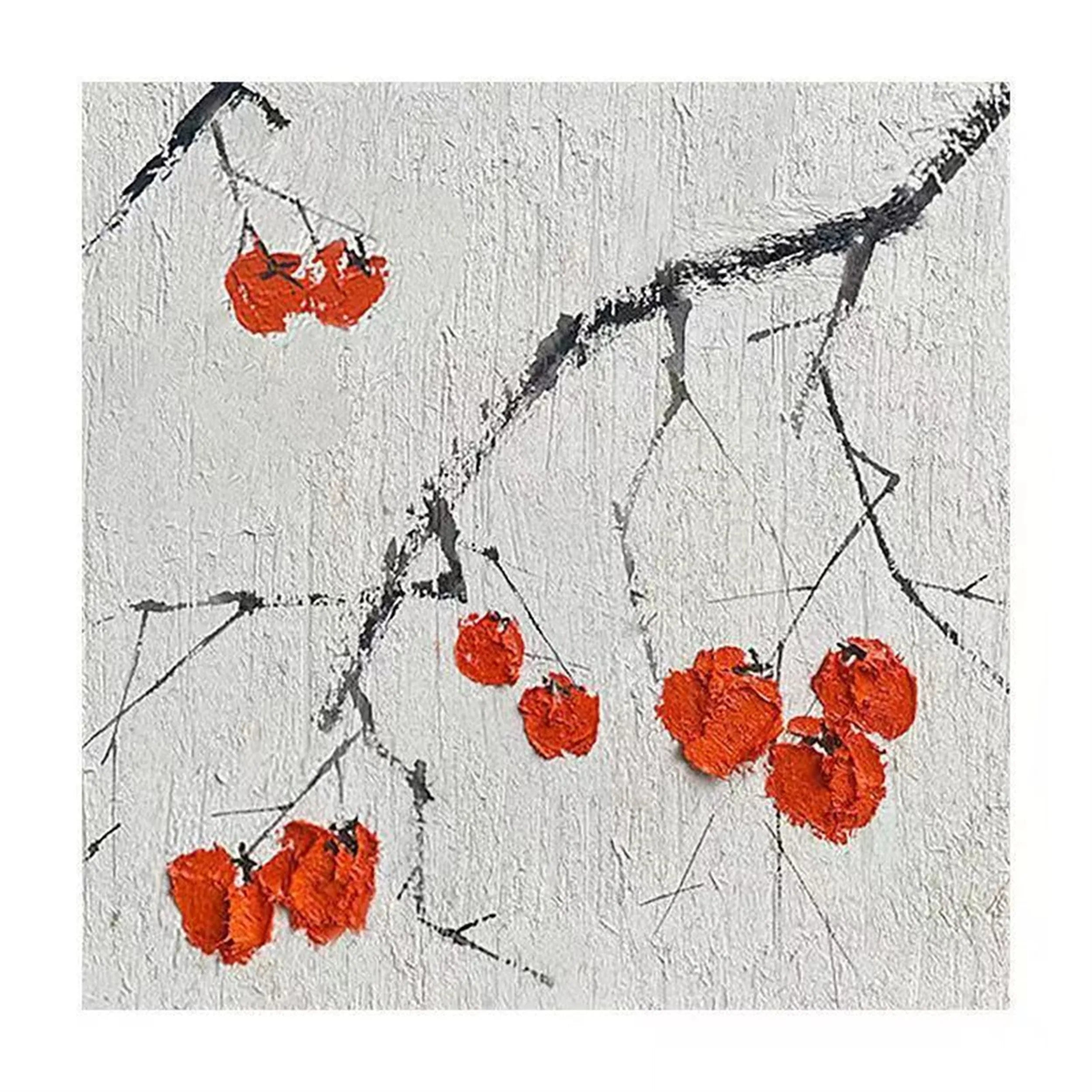 Flower and Tree Painting #FT063 - Handmade Canvas Wall Art for Home Decor, Office, Living Room & Bedroom