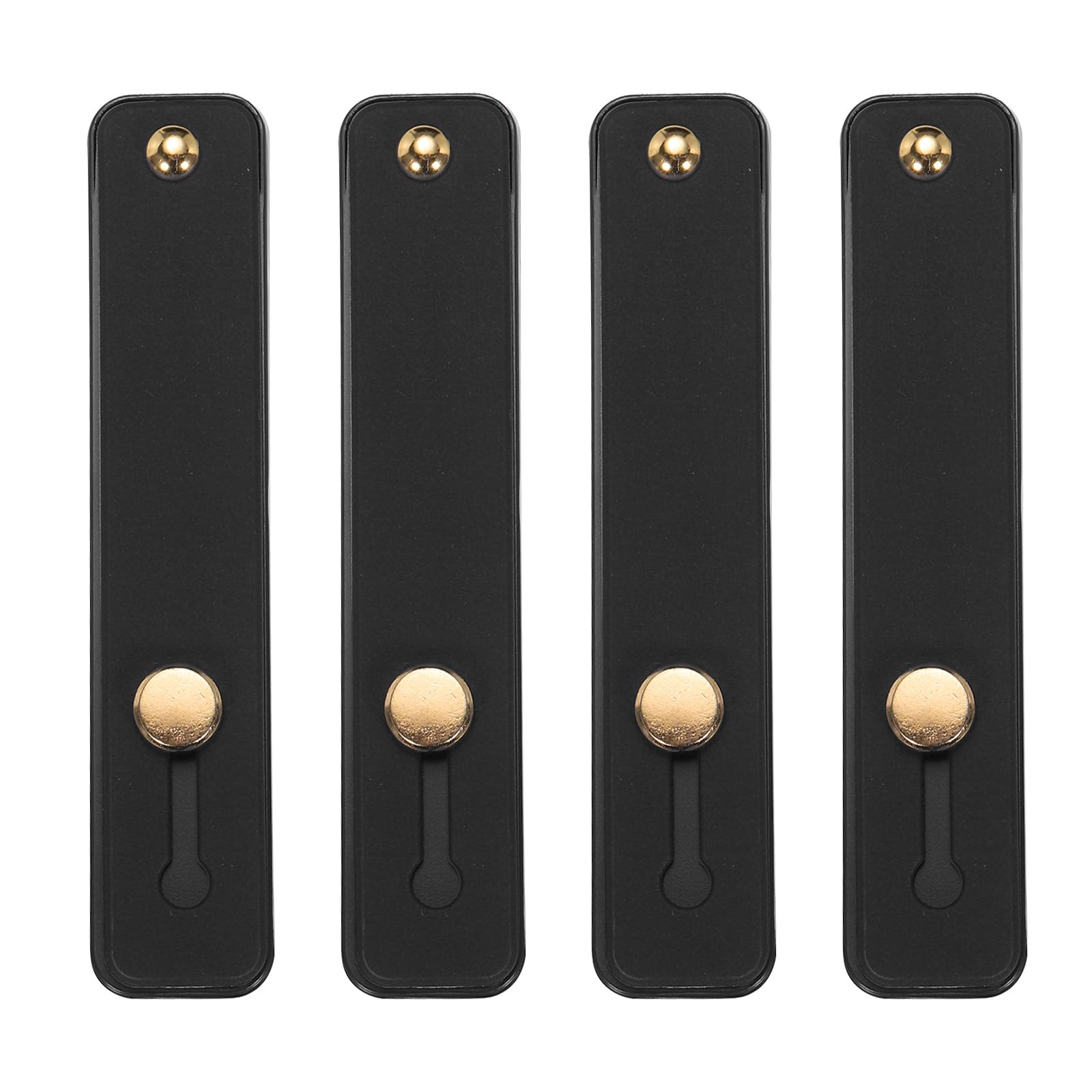 **MECCANIXITY 4Pcs Phone Loop Finger Holder - Silicone Phone Strap Grip Stand for iPhone, Samsung & Most Smartphones (Black) - Secure Grip for Gaming, Reading & One-Handed Use**