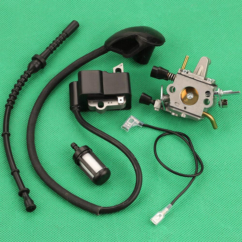 Stihl FS120 FS120R FS200 FS200R Carburetor & Ignition Coil Replacement Parts - Compatible with Weedeater & Trimmer for Lawn Maintenance & Landscaping
