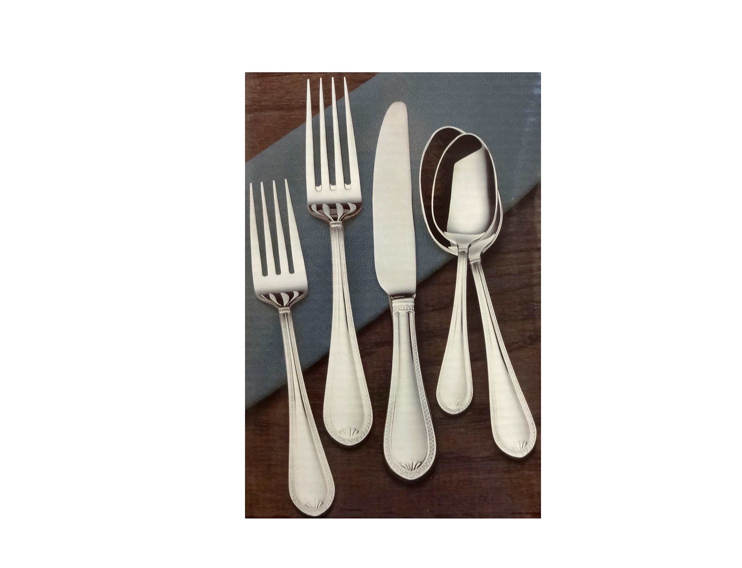Premium Mikasa Sinclair 65-Piece Flatware Set for 12 - Stainless Steel Silverware Service with Knives, Forks & Spoons - Elegant Dining for Dinner Parties, Weddings & Holiday Gatherings