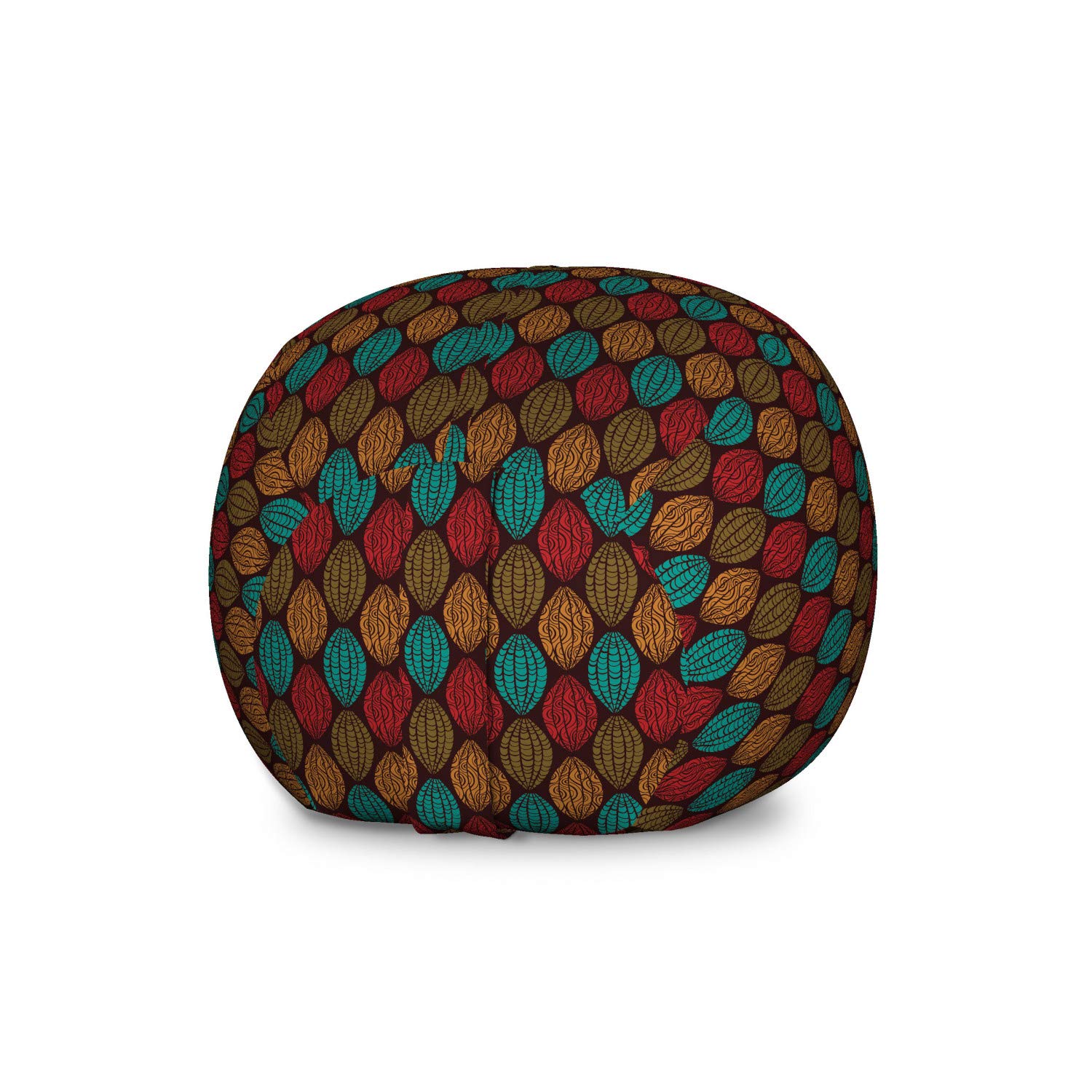 Ambesonne Earth Tones Storage Toy Bag Chair - Large Washable Stuffed Animal Organizer with Native Eastern Art & Abstract Cultural Motifs | Perfect for Kids' Room, Playroom & Nursery Organization