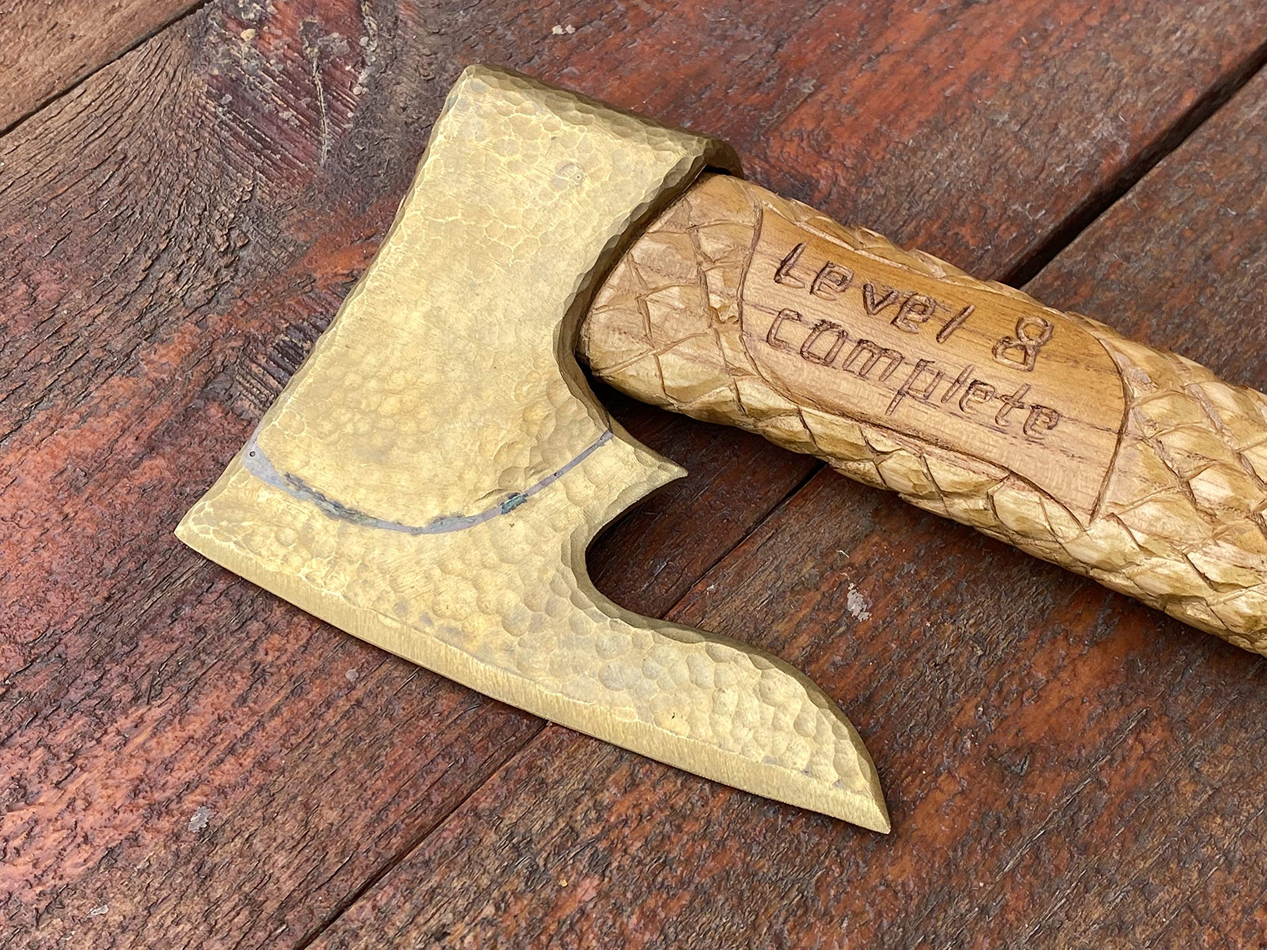 Handcrafted Bronze Axe - Unique 8th & 19th Anniversary Gift for Men - Dragon Engraved Collectible - Perfect for Medieval Enthusiasts & Home Decor