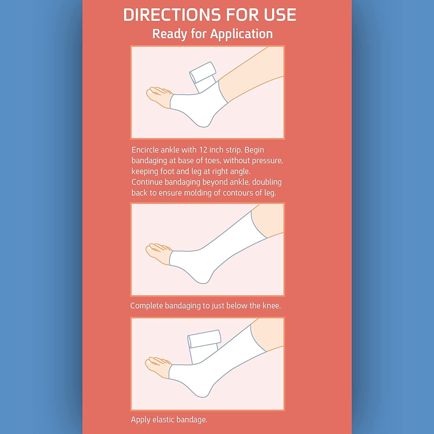 Premium Flexible Unna Boot Bandages with Zinc & Calamine - 4