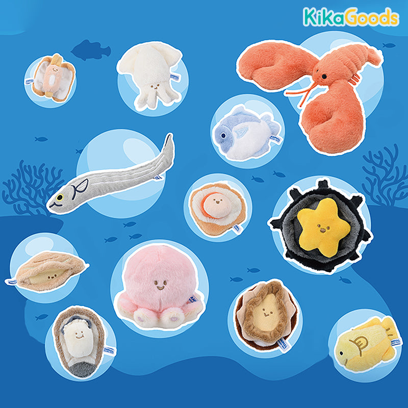Animal Heavenly Body Seafood Series Plush Pendant - Cute Marine Animal Keychain for Backpacks, Gifts & Kids Accessories
