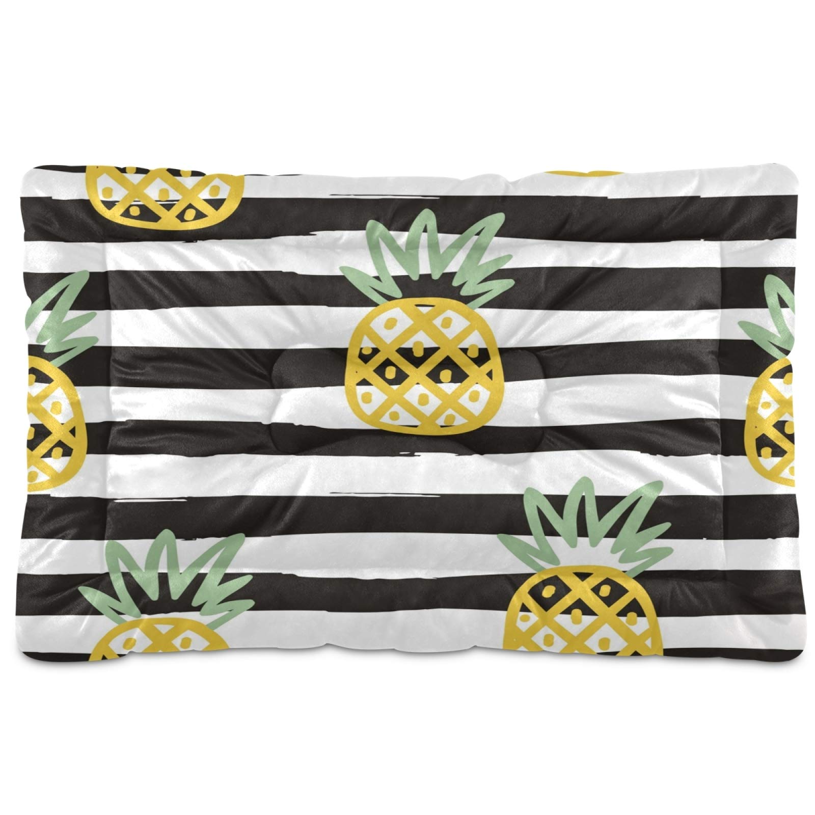 Pineapple Print Pet Bed for Dogs & Cats - Ultra Soft Rectangle Comfort Bed for Small, Medium, Large Pets (36x24 Inches) | Cozy Sleeping Spot for Bedroom, Living Room & Travel