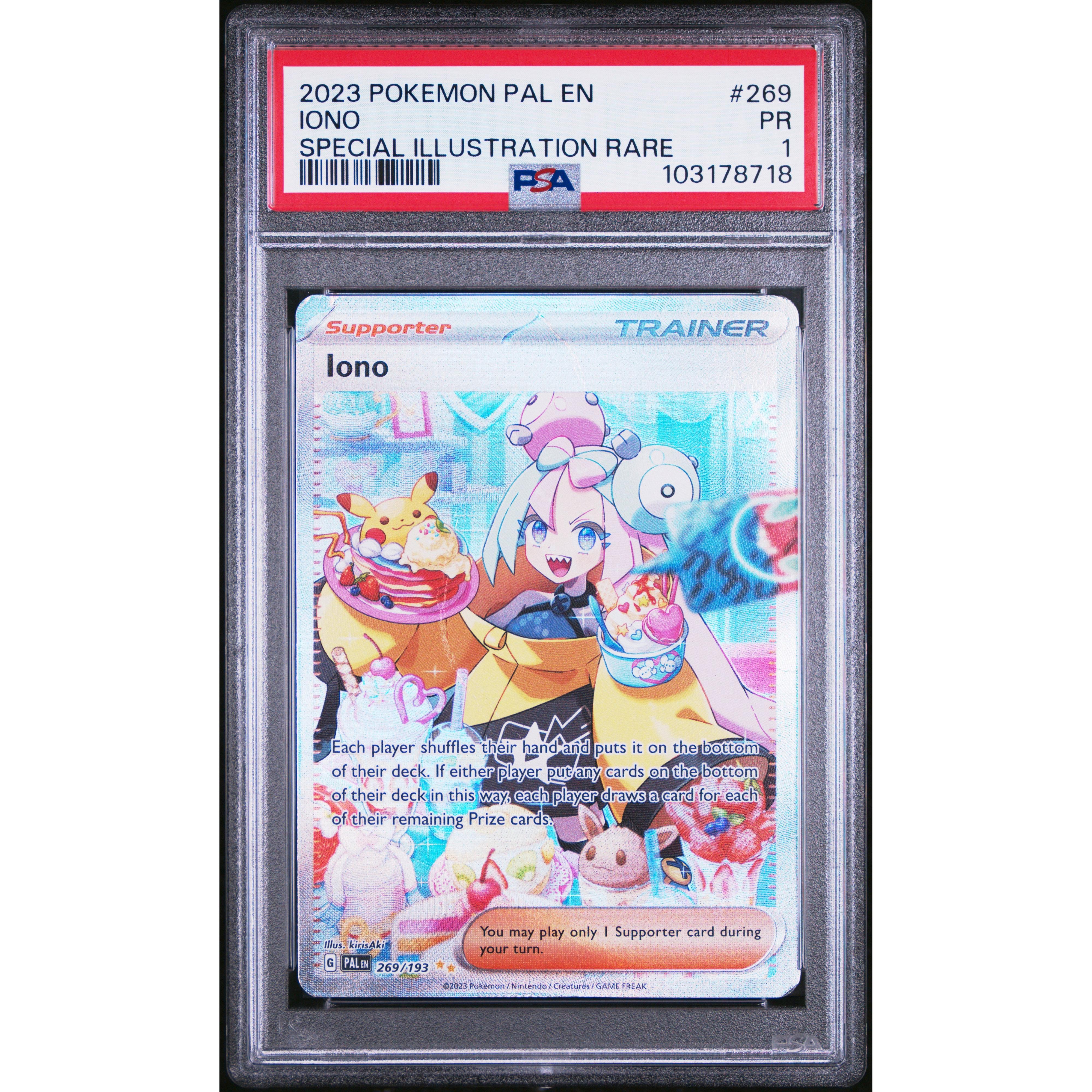 2023 Pokemon Paldea Evolved Iono SIR 269/193 PSA 1 Graded Card - Rare Collectible for Pokemon TCG Players & Investors | Perfect for Display, Trading, and Gaming Battles