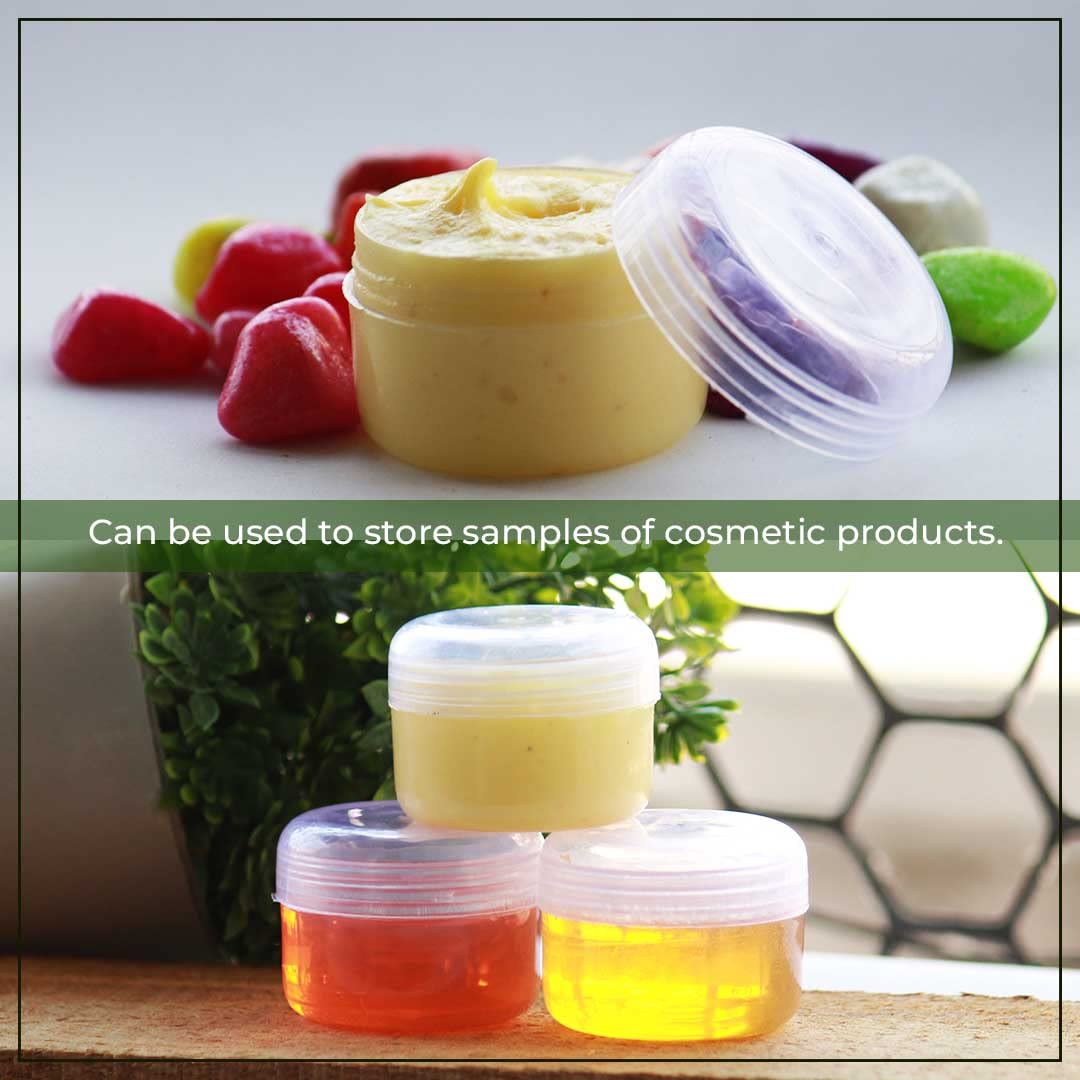NSB Herbals 10g Clear Empty Cosmetic Jars - 12 Pack for Eyeshadow, Makeup, Face Cream, Lip Balm Storage | Perfect for Jewelry, Watch Parts & Beads Organizer | Travel-Friendly Small Containers
