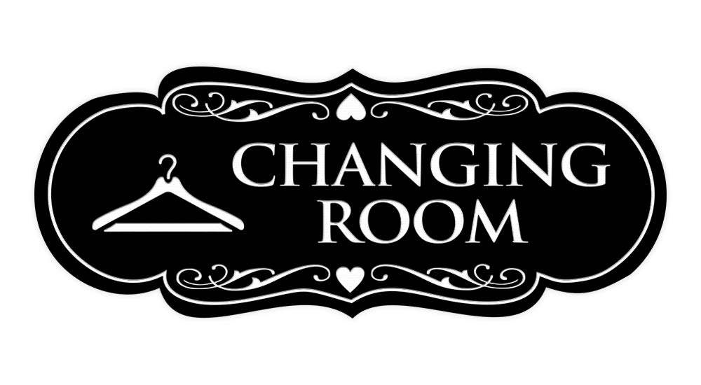 ByLITA Designer Changing Room Sign with Adhesive Tape - Large Weatherproof Dressing Room Sign for Indoor/Outdoor Use - Easy to Install on Any Surface - Perfect for Retail Stores, Spas, and Home Use