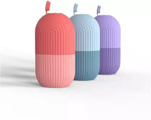 Elecsera 115 Ice Roller for Face & Eyes - Reusable Facial Massager Roller Set of 3 with Cooling Therapy for Puffiness, Dark Circles & Skin Tightening - Perfect for Morning Routine & Post-Workout Recovery (Purple)