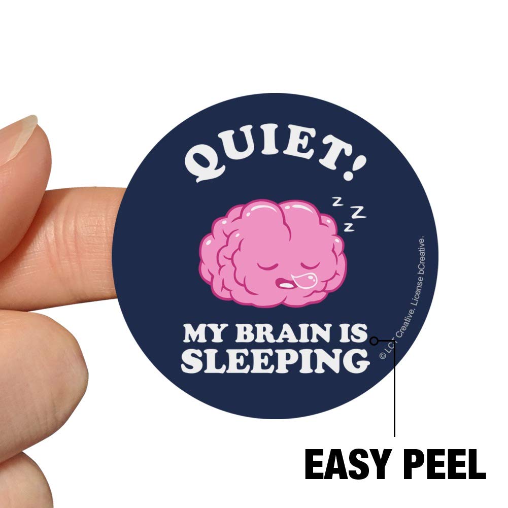 Funny Humor Stickers - 'Quiet My Brain is Sleeping' Planner & Scrapbooking Decals for Journals, Calendars, DIY Crafts | Perfect for Bullet Journals, Gift Wrapping, and School Supplies