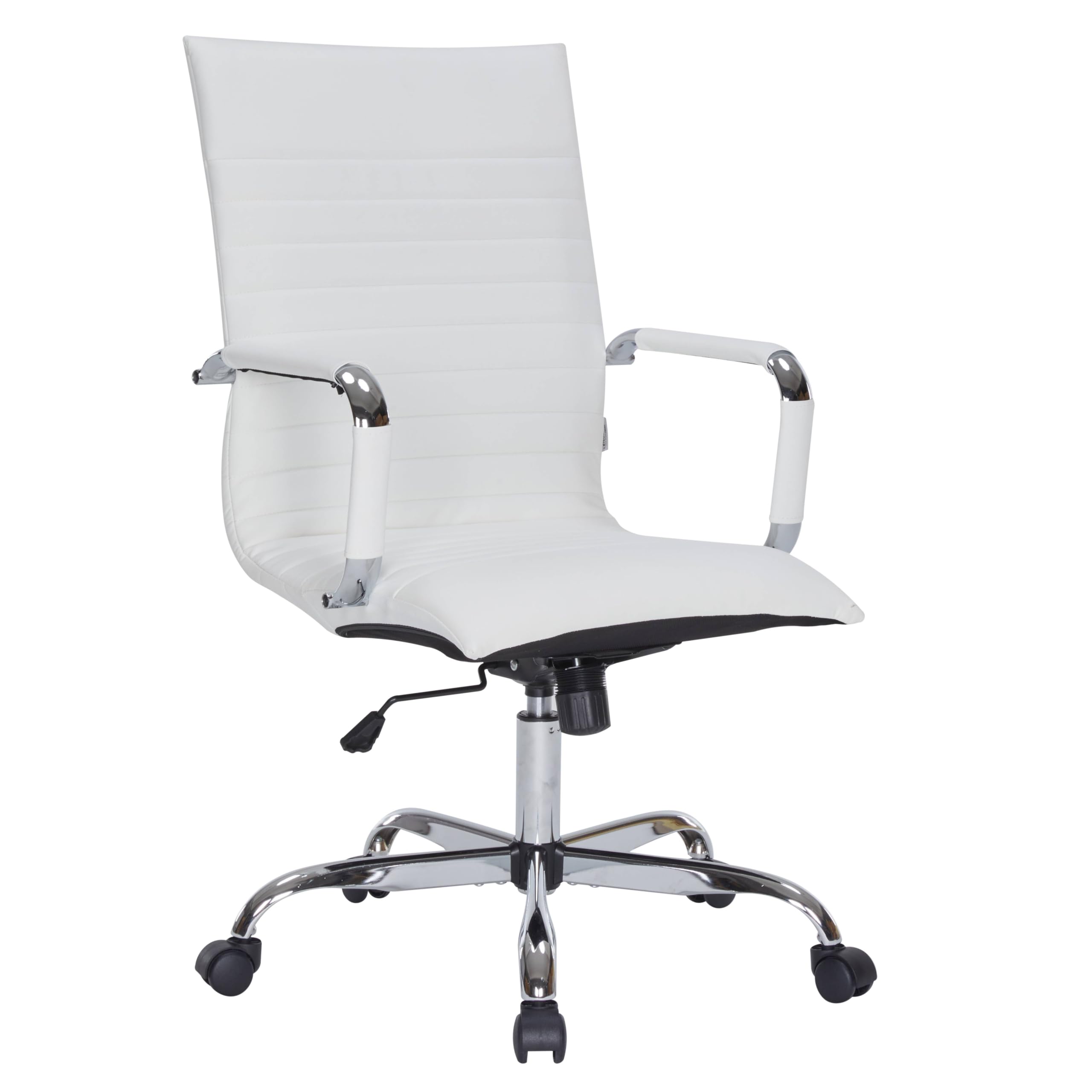 Harris Modern Adjustable High-Back Executive Office Chair - Ergonomic Swivel Task Chair with Lumbar Support for Home & Office Workspace (White) - Perfect for Long Work Hours, Gaming & Remote Work