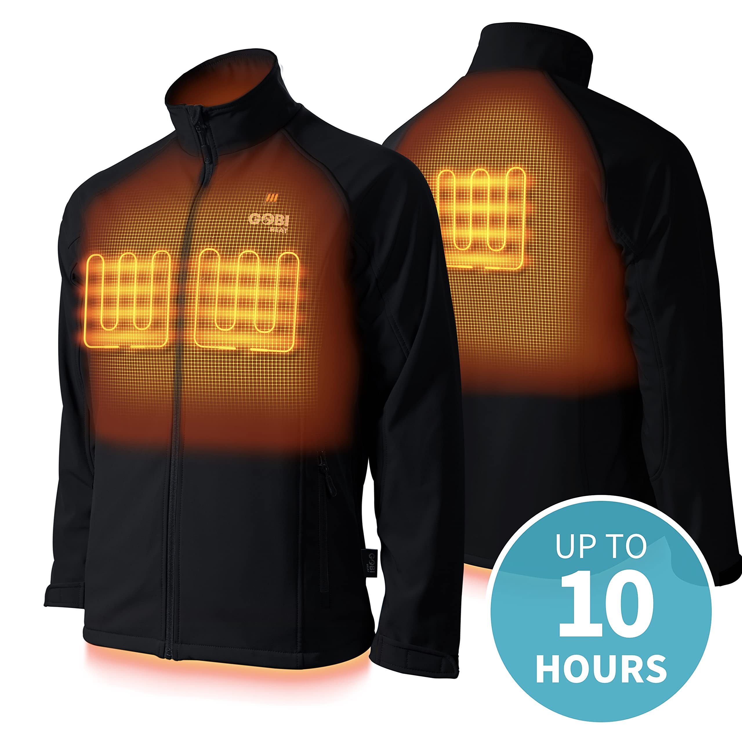 Gobi Heat Sahara Men's Heated Jacket with 10-Hour Battery & USB Charger - Machine Washable Winter Coat for Outdoor Work, Camping & Cold Weather Activities