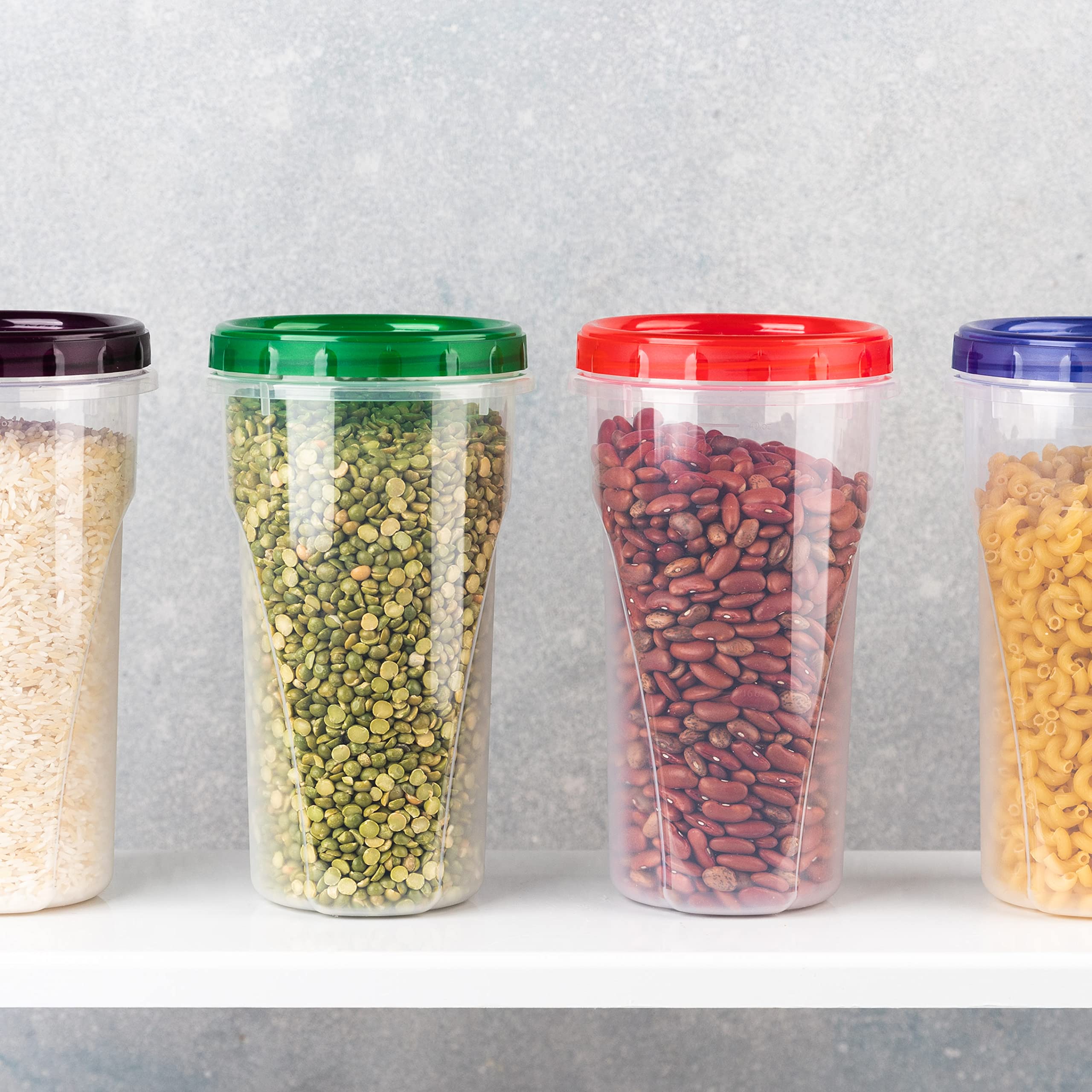 PLASTICPRO 48oz Clear Deli Containers with Red Twist-On Lids - Reusable, Stackable, BPA-Free Food Storage Containers for Meal Prep, Leftovers & Freezer (Pack of 4) | Perfect for Restaurants, Catering & Home Kitchen Organization