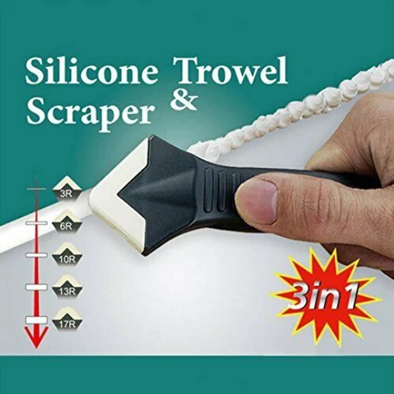 Visulong 3-in-1 Multi-Function Caulking Tool - Stainless Steel Silicone Remover & Caulk Scraper for Bathroom, Kitchen & Home Renovation Projects