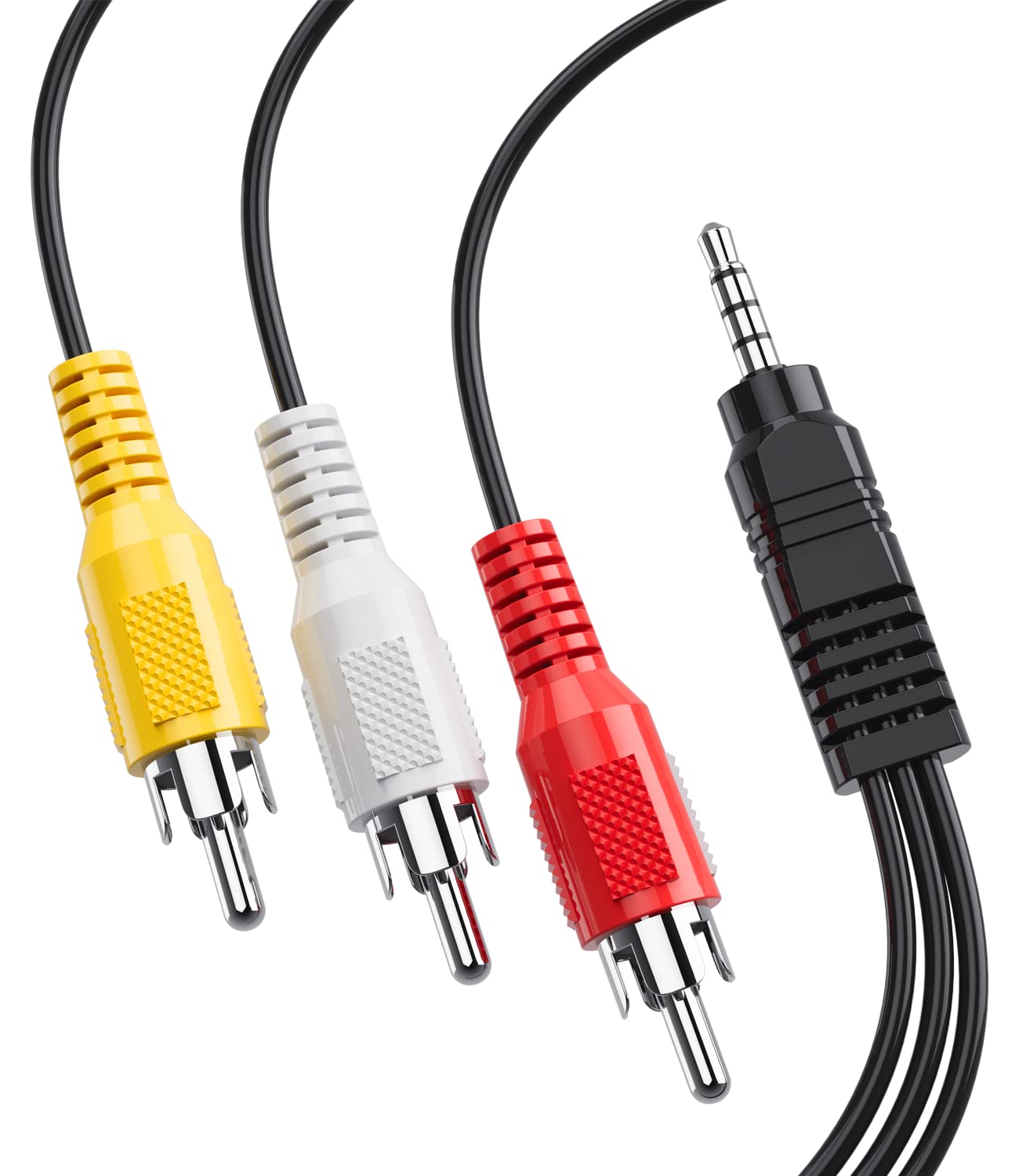 3.5mm to RCA AV Cable for Camcorder, Handycam, TV, Smartphones, MP3, Tablets, Speakers, Home Theater - 5ft | Ideal for Home Entertainment, Video Playback, and Audio Connectivity