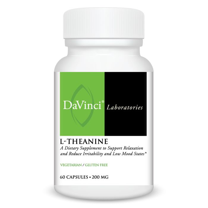 Davinci Labs L-Theanine 200mg Capsules (60 Count) - Stress Relief & Relaxation Supplement for Focus, Sleep & Anxiety Support - Perfect for Work, Study & Meditation