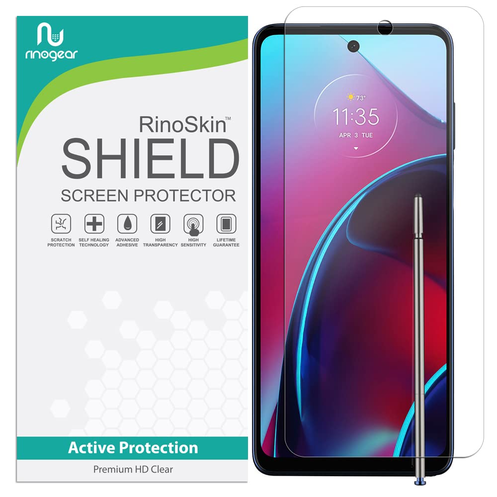 RinoGear Screen Protector for Moto G Stylus (2022) - Case Friendly, Flexible TPU Film, Full Coverage Clear Protection - Perfect for Everyday Use, Work & Travel