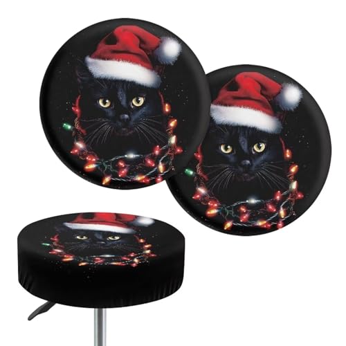 Christmas Black Cat Colorful Light
