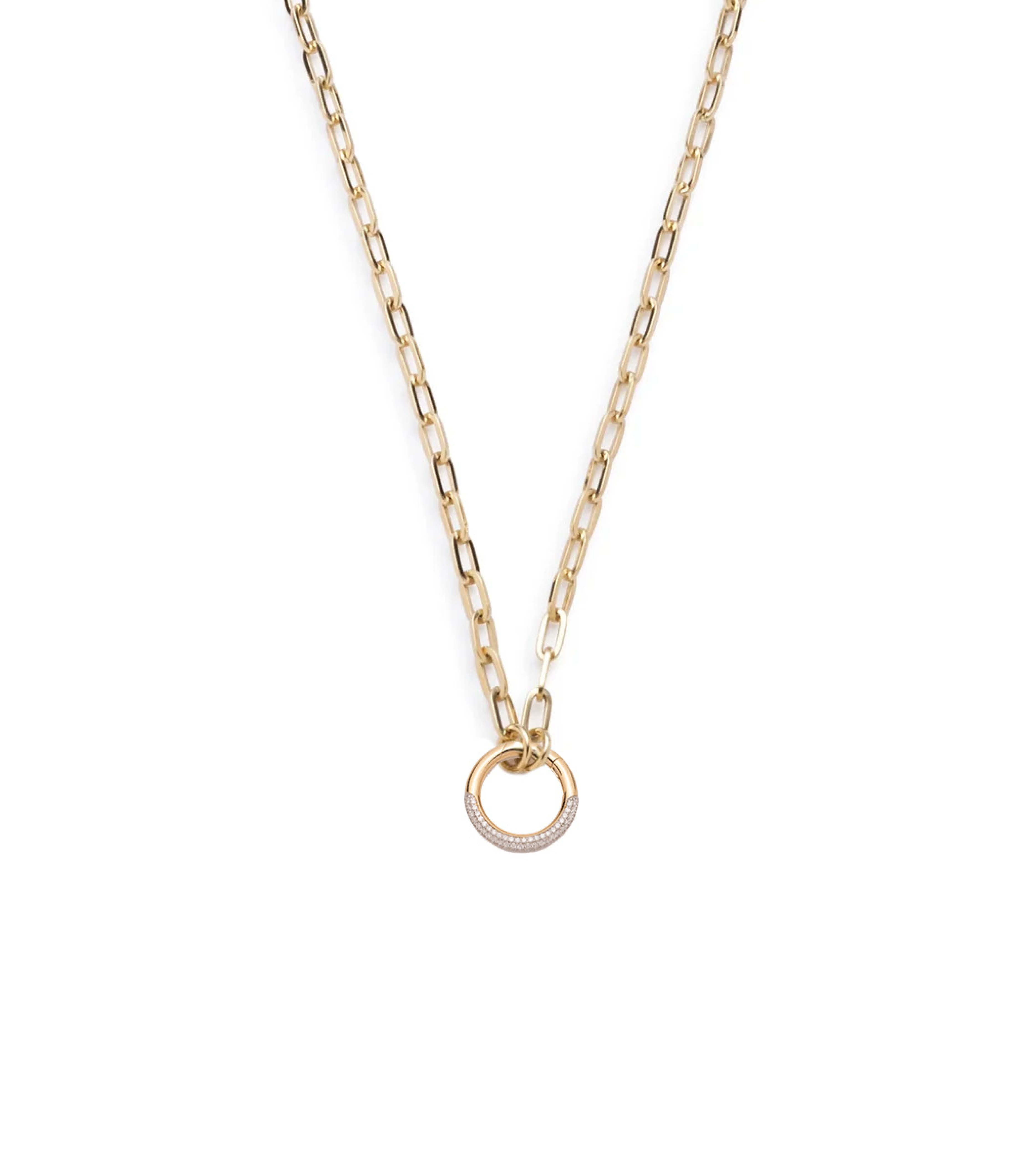 18K Yellow Gold Refined Clip Open Chain Necklace - Elegant Layering Piece for Women, Perfect for Everyday Wear & Special Occasions