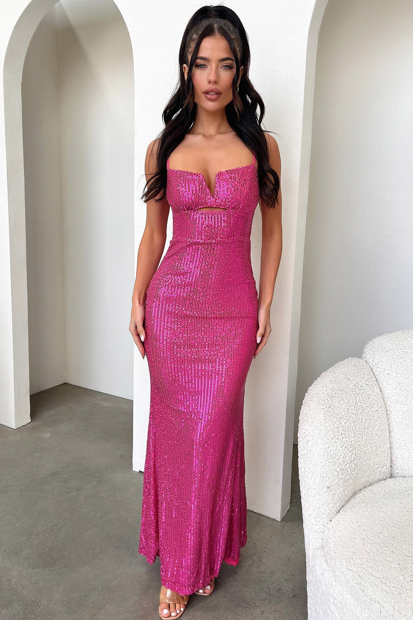 Bonnie Maxi Dress in Hot Pink | Flowy Long Summer Dress for Women | Perfect for Beach, Vacation & Casual Outings