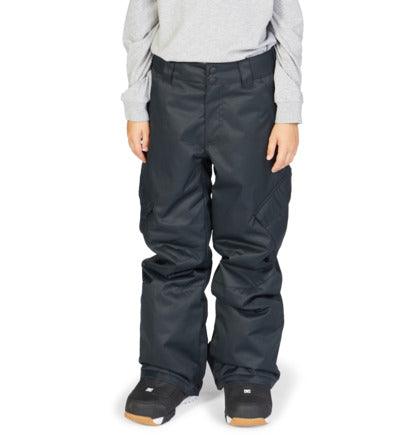 DC Snow Banshee Kids' Snow Pants - Black | Waterproof Winter Snowboard Pants for Boys & Girls | Perfect for Skiing, Snowboarding & Outdoor Winter Activities