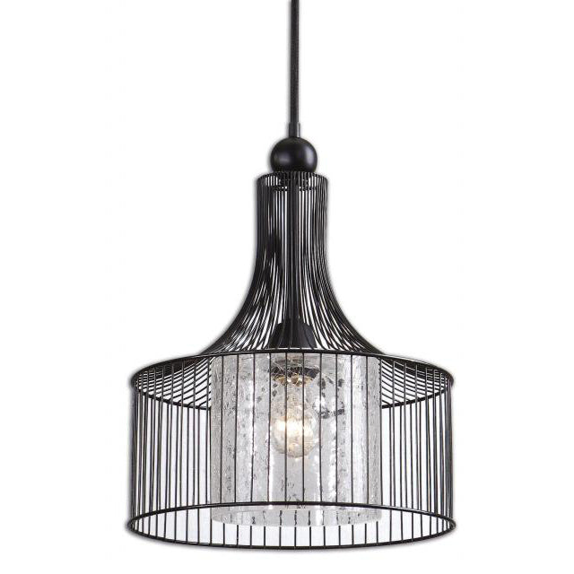 Carleton Pendant Light - Matte Black Modern Chandelier with Clear Glass Shade for Dining Room, Kitchen Island & Foyer Lighting | 21982