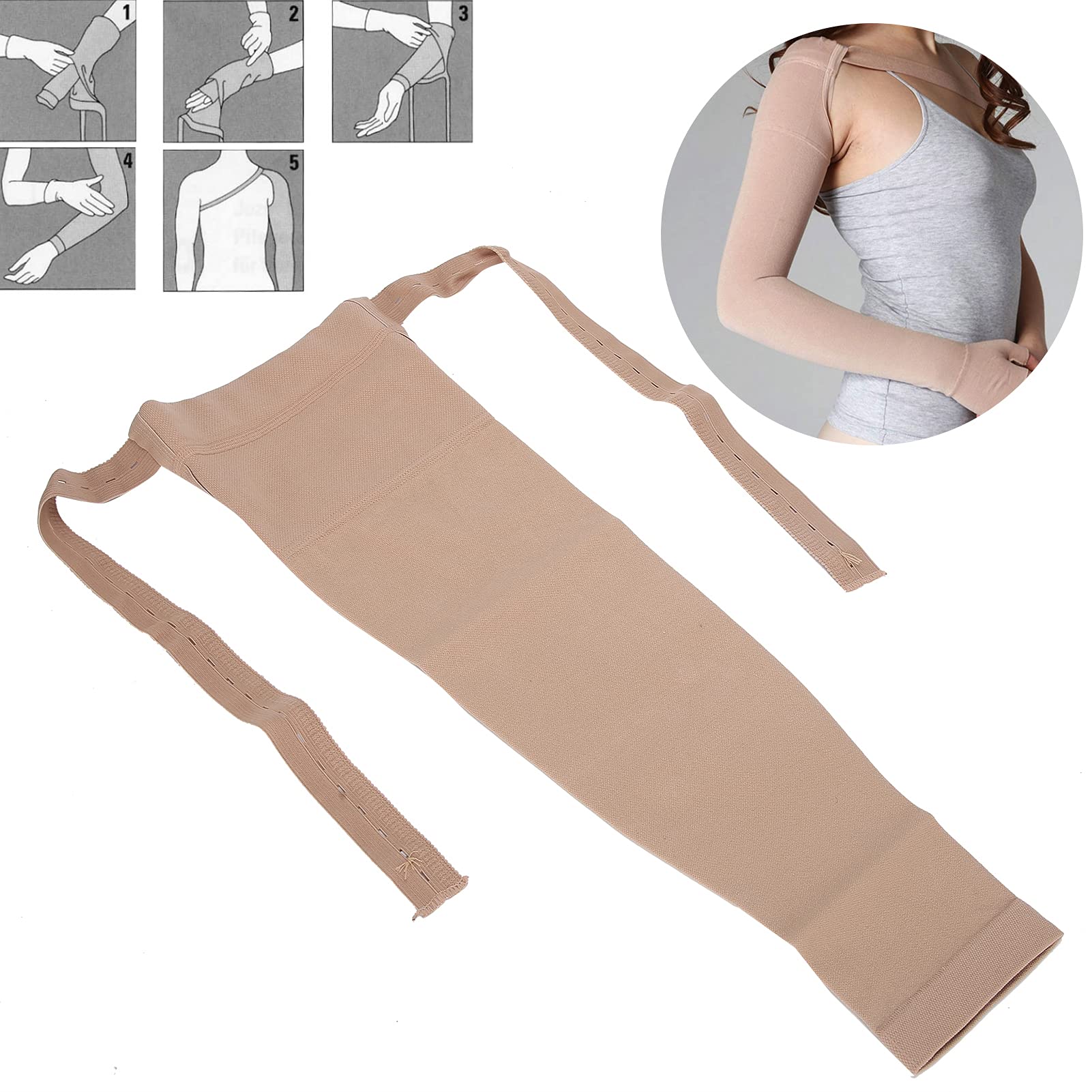 Medical Compression Arm Sleeve for Lymphedema Relief - Post Mastectomy Recovery Sleeve with Elastic Support for Arm Swelling (XL) - Ideal for Daily Wear, Exercise & Post-Surgery Comfort