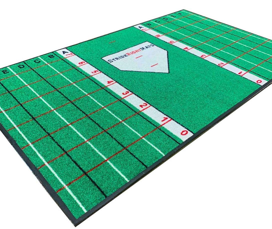 Baseball & Softball Hitting Batting Mat - Dual Purpose Training Mat for Stance, Stride & Swing Practice | Youth & Adult Batting Trainer | Perfect for Indoor/Outdoor Practice, Backyard Drills & Team Training