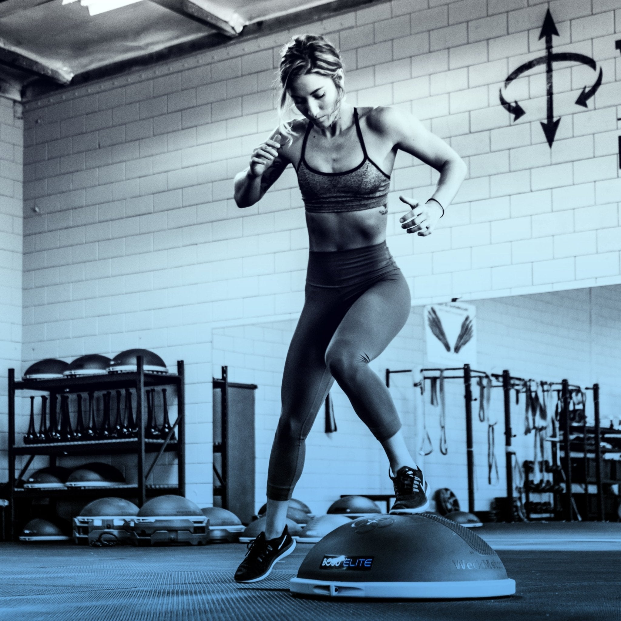 Bosu Elite 3 Balance Trainer - Professional Stability Ball for Home Gym Workouts, Yoga & Physical Therapy - Improve Core Strength & Fitness (Blue) | Perfect for Home Exercise, Rehabilitation & Athletic Training