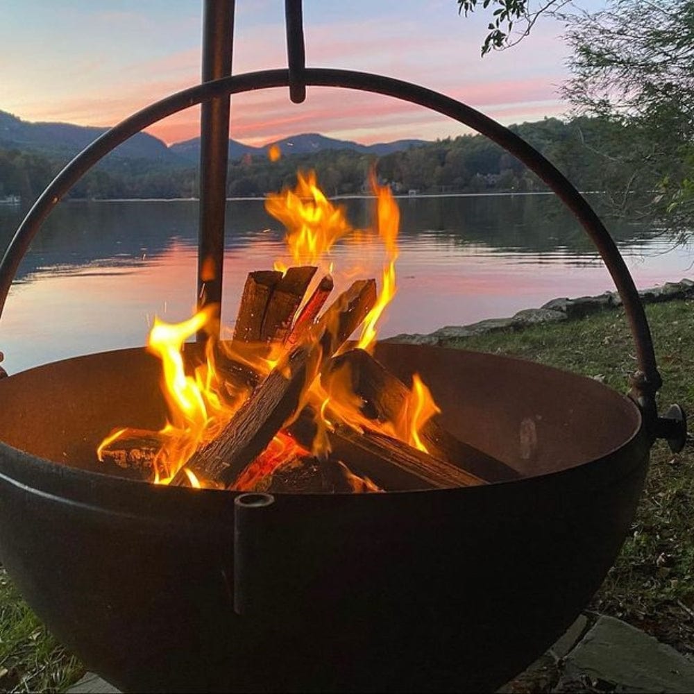 Cowboy Cauldron The Dude 24 Inch Steel Fire Pit Grill for Outdoor Cooking & Camping - Perfect for Backyard BBQs, Patio Gatherings & Campfire Cooking (CC DUDE)