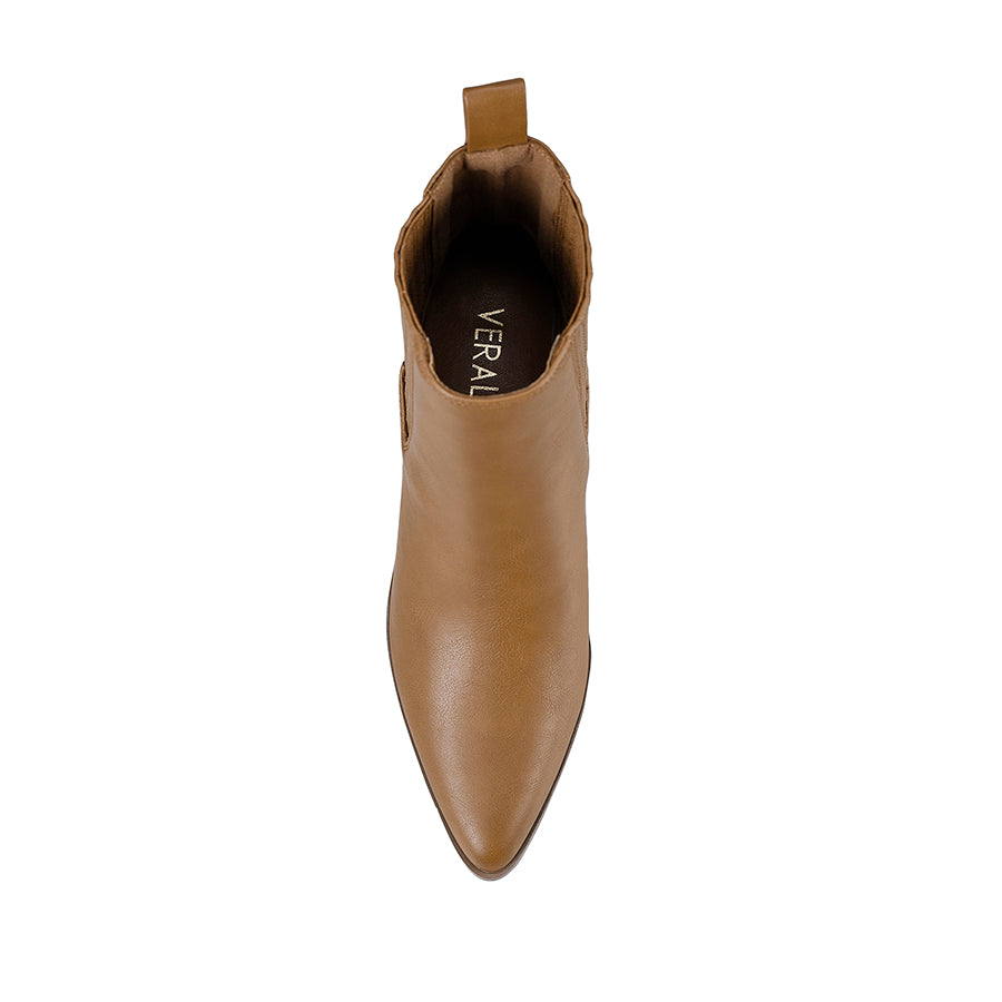 Women's Tan Softee Chelsea Ankle Boots - Comfortable Slip-On Booties for Fall & Winter | Casual Outfits, Workwear, Date Night