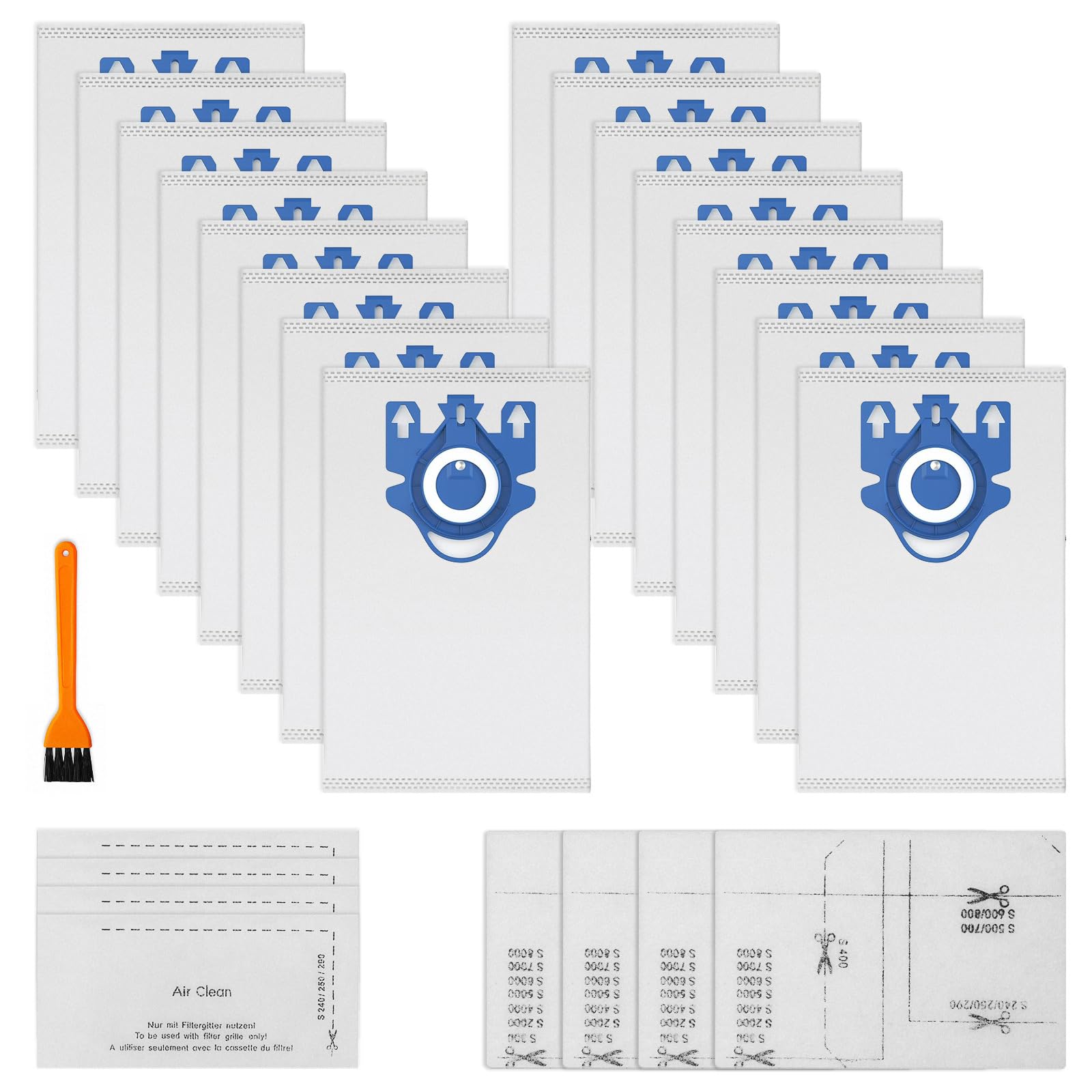 **Miele GN Vacuum Cleaner Bags - 16 Pack Airclean Dust Bags Replacement for Miele Classic C1, Complete C1 C2 C3, Compact C1 C2 S2 S5 S8 Series - Perfect for Allergy Sufferers & Pet Owners**