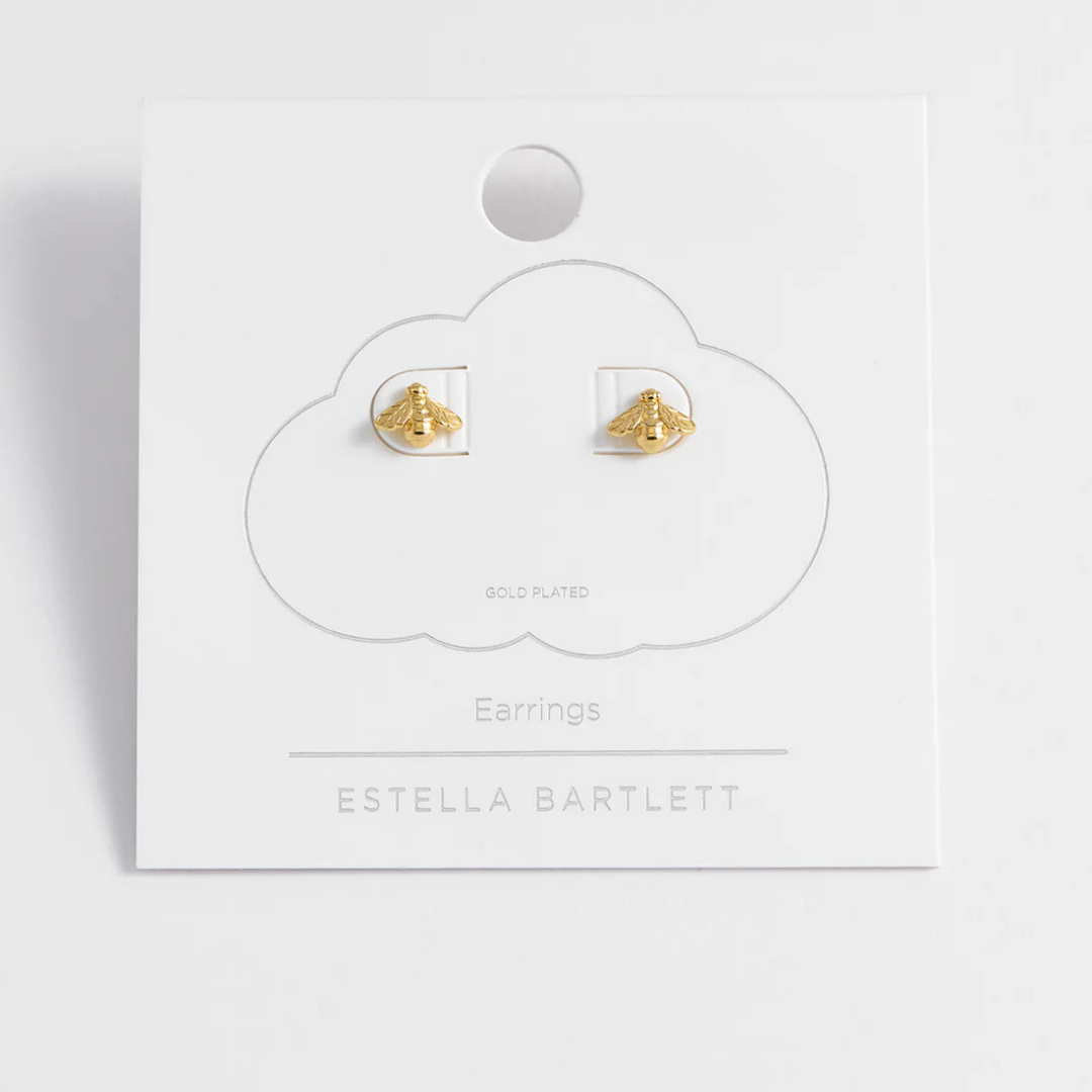 Estella Bartlett Bee Stud Earrings in Gold - Elegant and Stylish Jewelry for Women, Perfect for Everyday Wear, Parties, and Special Occasions